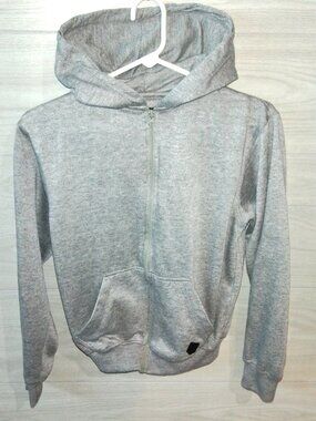 Swiss Cross Hoodie Boy's Size Large Gray Heather Front Zipped Long Sleeves